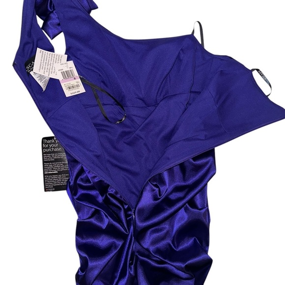 NWT Asymmetrical Purple Ruched Evening Cocktail Dress by Xscape Size 6 - Picture 4 of 9